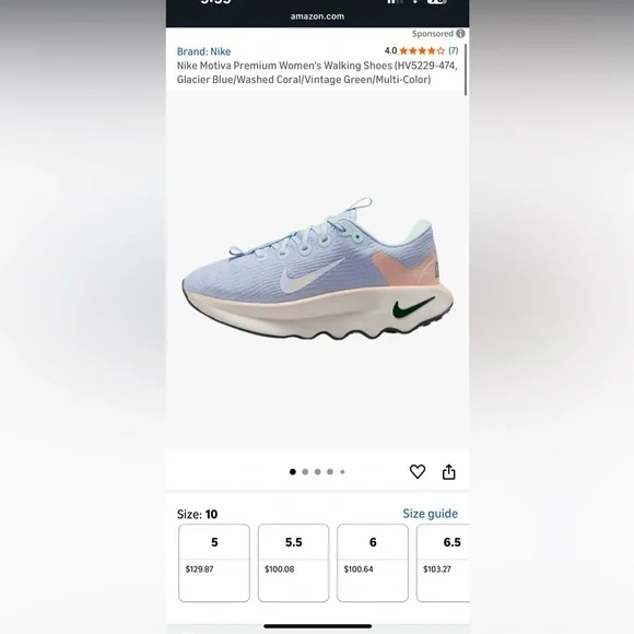 EUC Women’s Nike Motiva Walking Shoe Blue/White/Pink - Picture 11 of 11